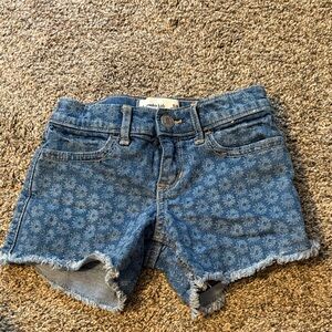 Abercrombie kids denim shorts with subtle floral print